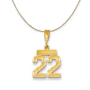 14k Yellow Gold, Varsity, Sm D/C Necklace Number 22 - 22 Inch